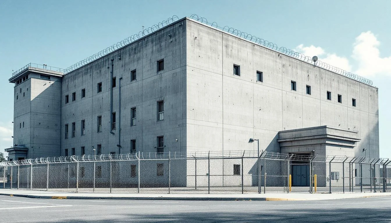 Prisión Estatal de Centinela (Centinela State Prison) en Imperial, California - vista aérea de la instalación penitenciaria